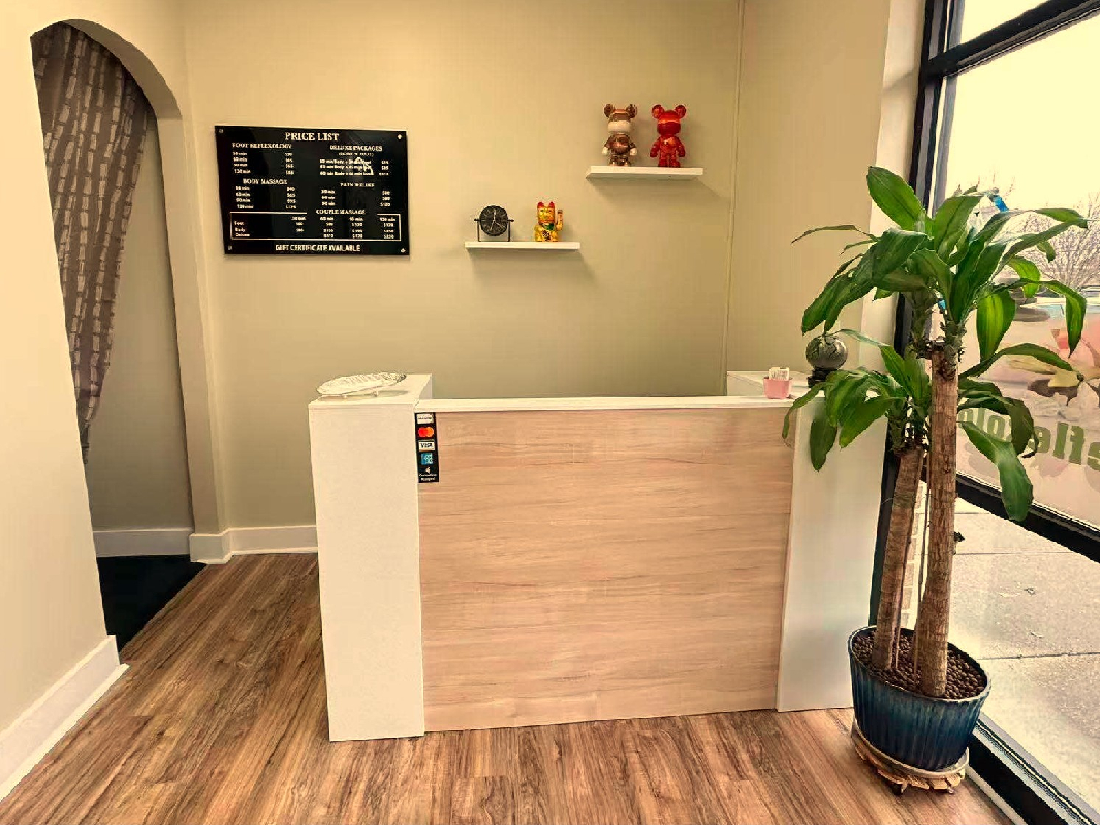 Front desk and reception area